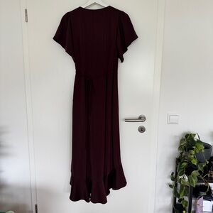 Chic brown Maxi Dress with Flutter Sleeves